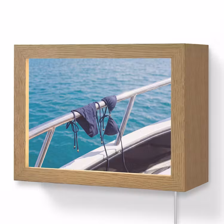 Lightbox - Wandlamp - Bikini - Reling - Zee - Zomer - Blauw — 1