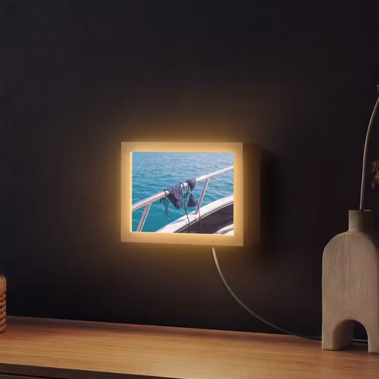 Lightbox - Wandlamp - Bikini - Reling - Zee - Zomer - Blauw — 2