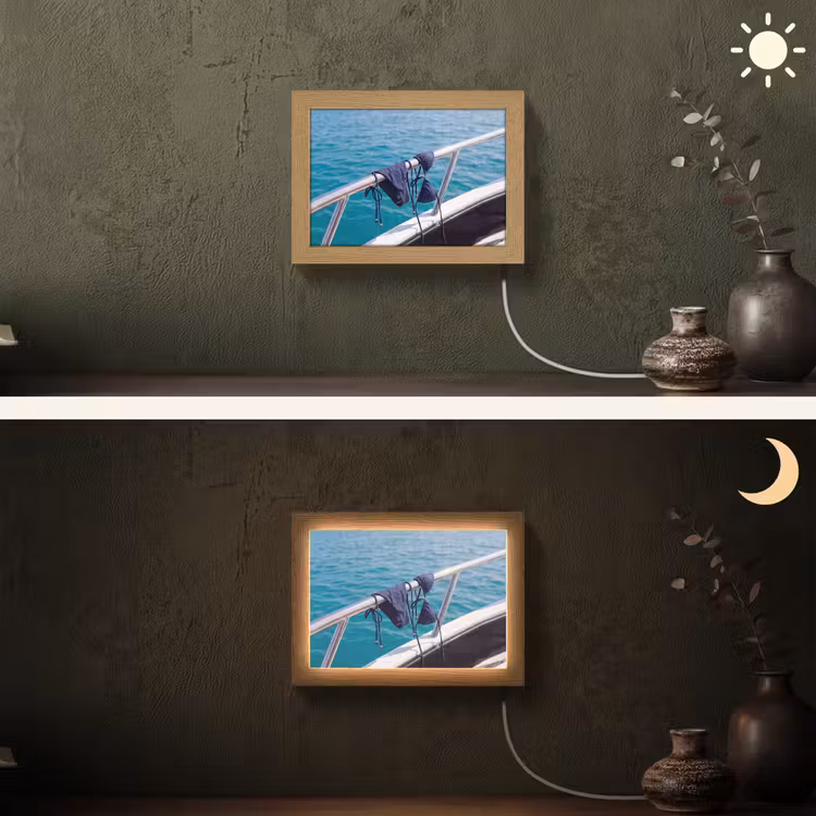 Lightbox - Wandlamp - Bikini - Reling - Zee - Zomer - Blauw — 3