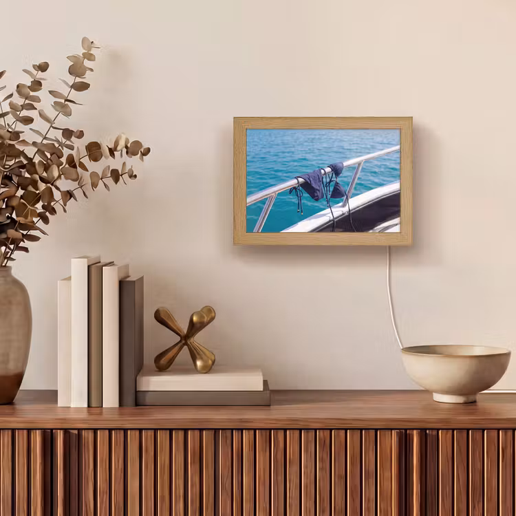 Lightbox - Wandlamp - Bikini - Reling - Zee - Zomer - Blauw — 4