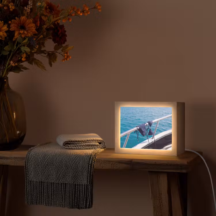 Lightbox - Wandlamp - Bikini - Reling - Zee - Zomer - Blauw — 5