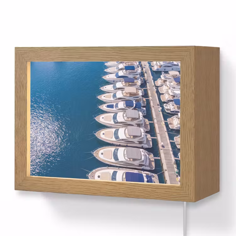 Lightbox - Wandlamp - Boot - Jachthaven - Water - Zomer - Blauw — 1