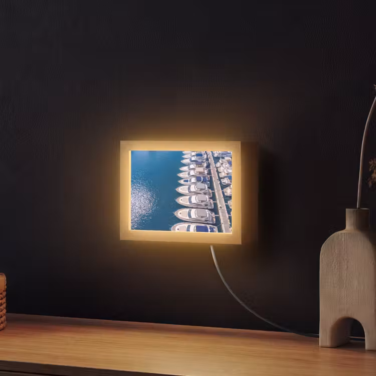 Lightbox - Wandlamp - Boot - Jachthaven - Water - Zomer - Blauw — 2