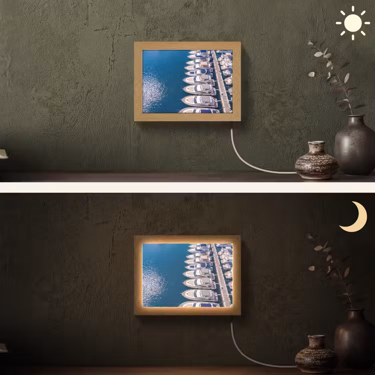 Lightbox - Wandlamp - Boot - Jachthaven - Water - Zomer - Blauw — 3