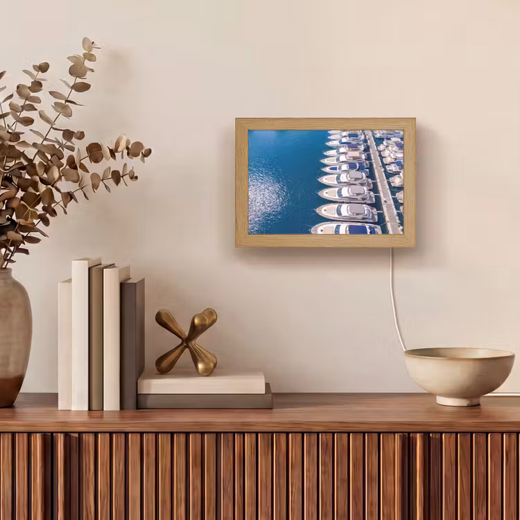Lightbox - Wandlamp - Boot - Jachthaven - Water - Zomer - Blauw — 4