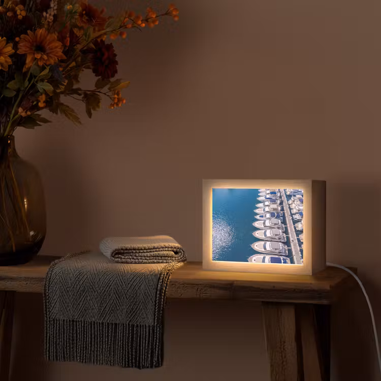 Lightbox - Wandlamp - Boot - Jachthaven - Water - Zomer - Blauw — 5