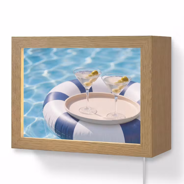 Lightbox - Wandlamp - Cocktail - Zwembad - Zomer - Blauw — 1