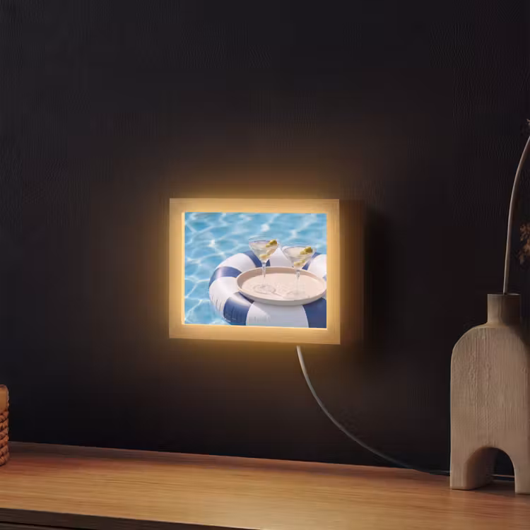 Lightbox - Wandlamp - Cocktail - Zwembad - Zomer - Blauw — 2
