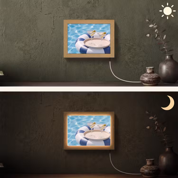 Lightbox - Wandlamp - Cocktail - Zwembad - Zomer - Blauw — 3