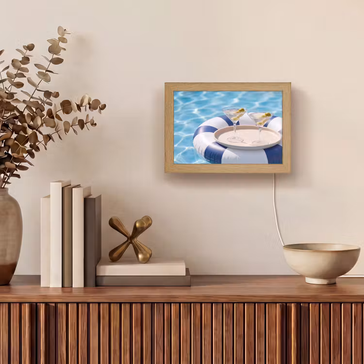 Lightbox - Wandlamp - Cocktail - Zwembad - Zomer - Blauw — 4
