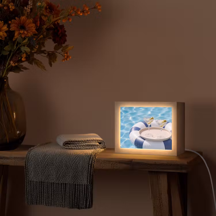 Lightbox - Wandlamp - Cocktail - Zwembad - Zomer - Blauw — 5