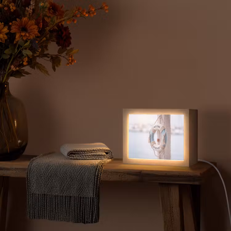 Lightbox - Wandlamp - Reddingsboei - Maritiem - Welkom - Blauw - Wit — 5