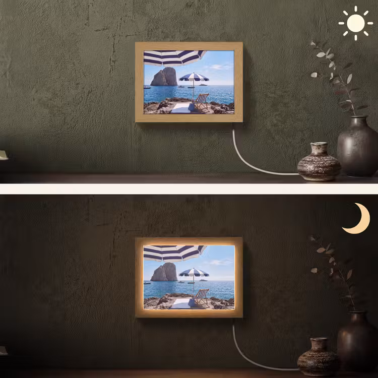 Lightbox - Wandlamp - Strand - Ligstoel - Parasol - Zomer - Blauw — 3