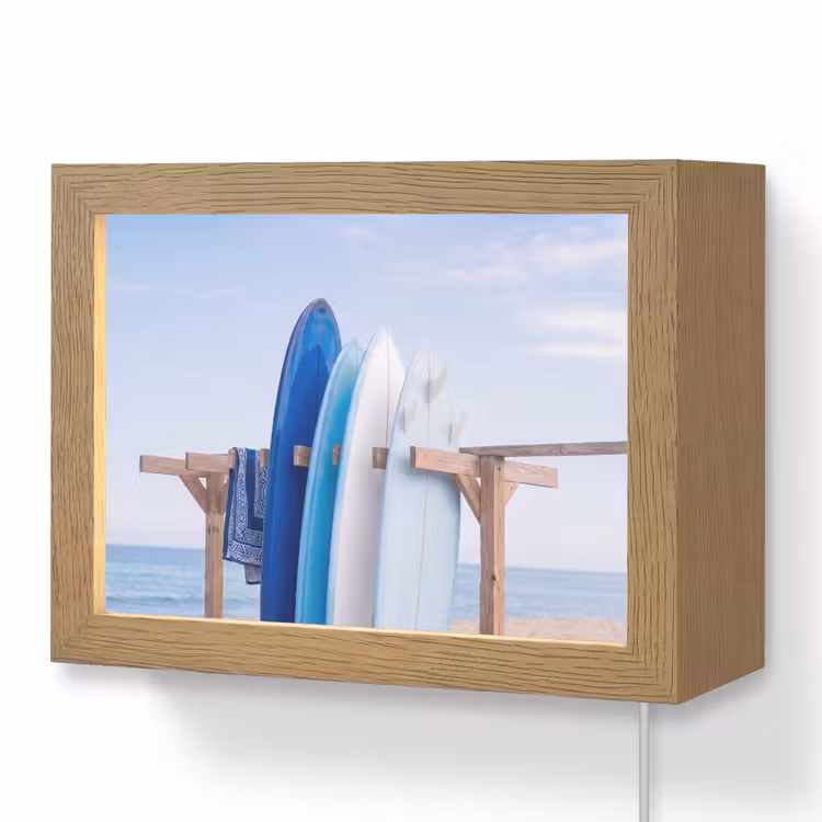 Lightbox - Wandlamp - Surfplank - Strand - Zomer - Blauw - Water — 1