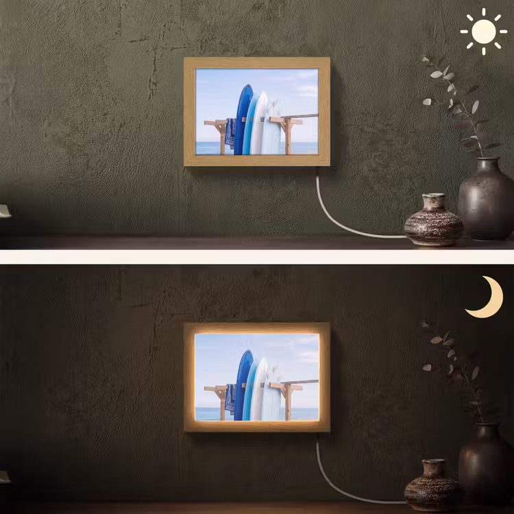 Lightbox - Wandlamp - Surfplank - Strand - Zomer - Blauw - Water — 3