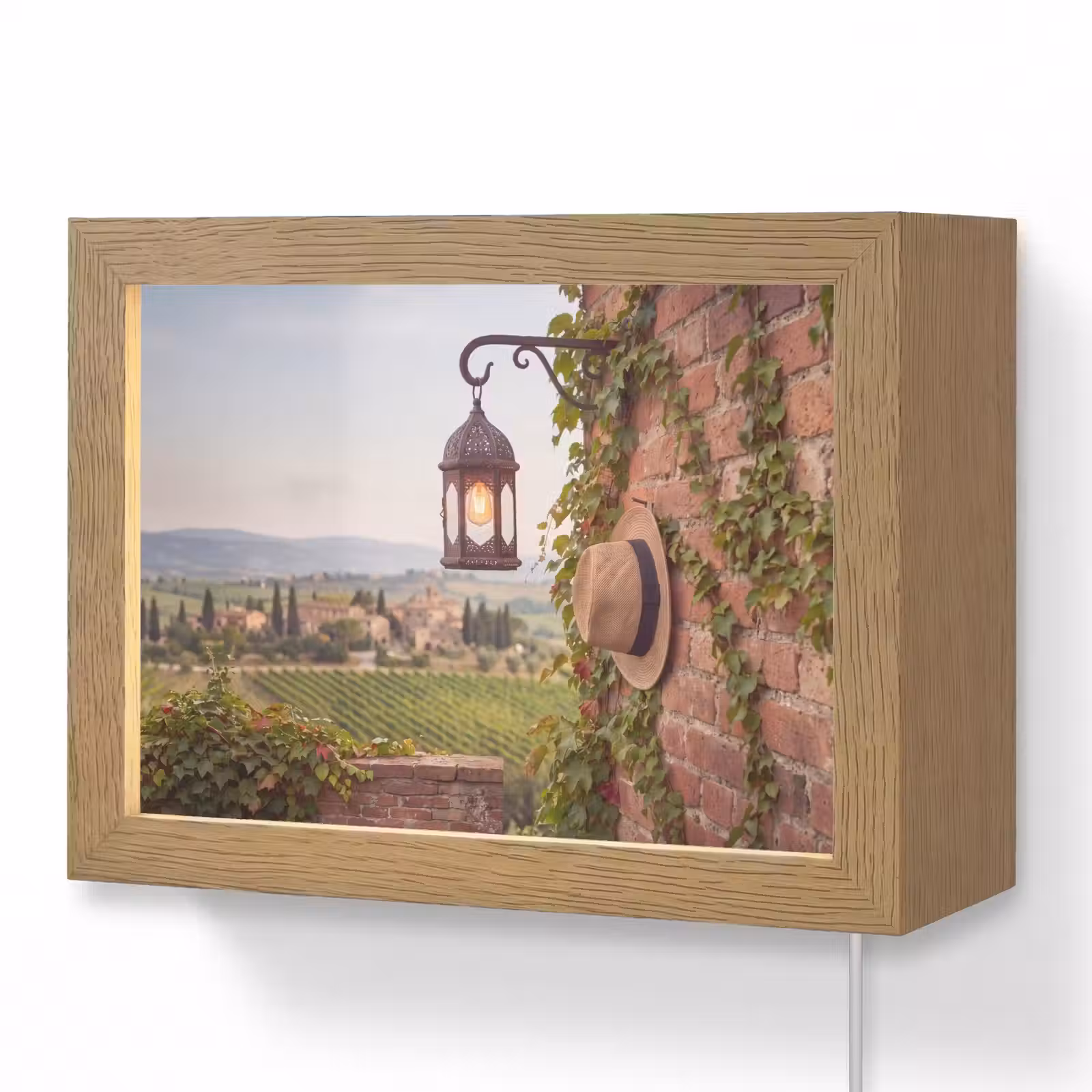 Lightbox - Wandlamp - Lantaarn - Wijngaard - Landschap - Italiaans — 1