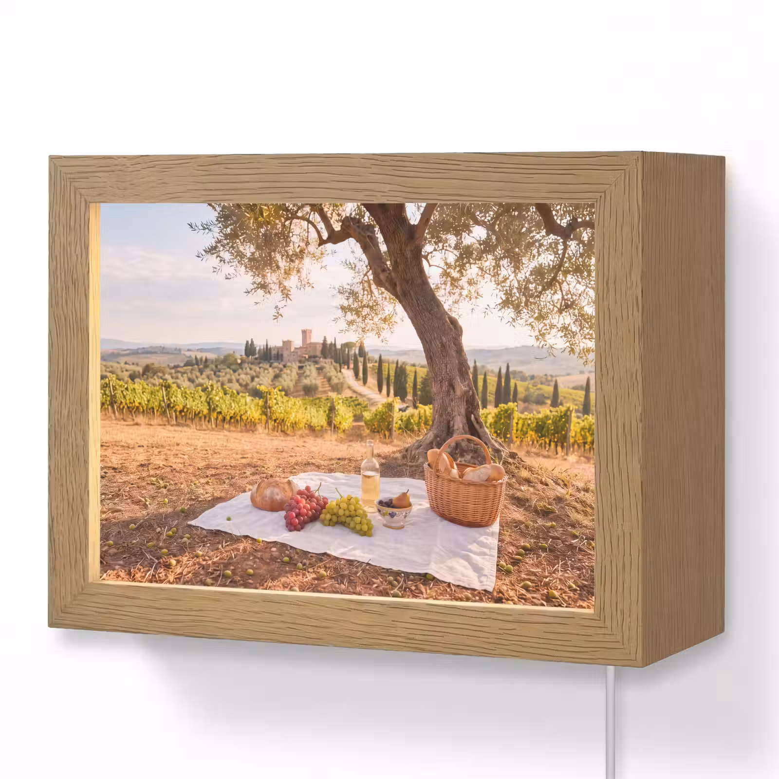 Lightbox - Wandlamp - Picknick - Wijngaard - Landschap - Zomer - Eten — 1