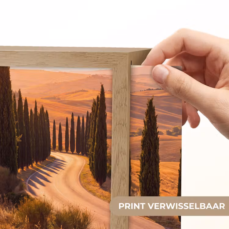 Lightbox - Wandlamp - Landschap - Weg - Bomen - Natuur - Goud — 6