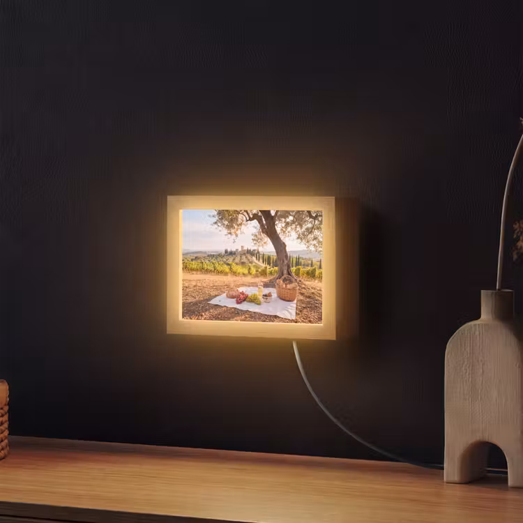 Lightbox - Wandlamp - Picknick - Wijngaard - Landschap - Zomer - Eten — 2
