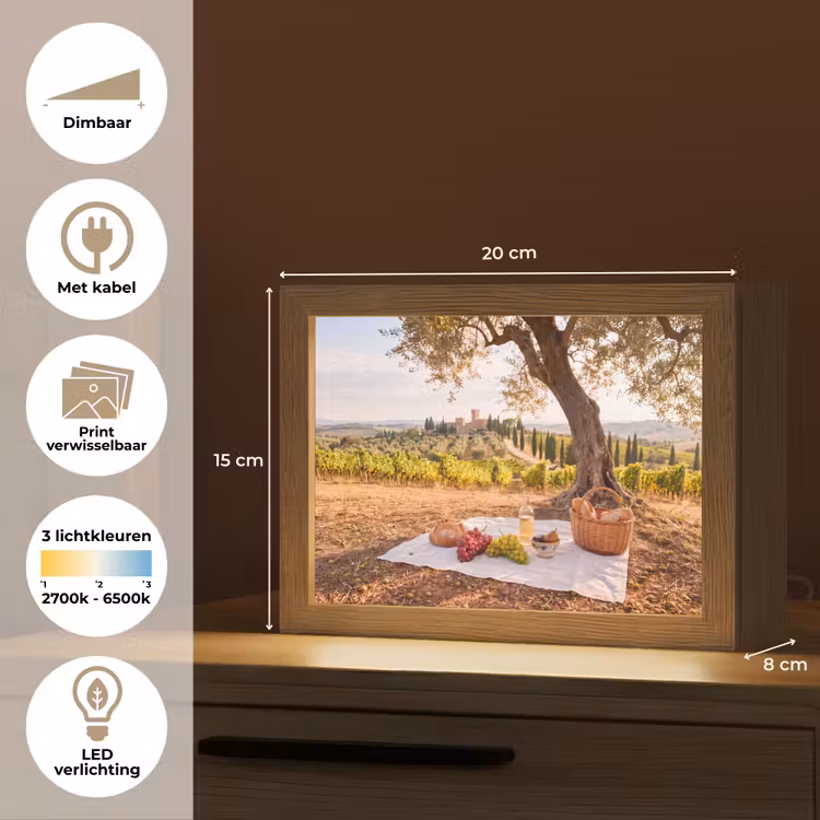 Lightbox - Wandlamp - Picknick - Wijngaard - Landschap - Zomer - Eten — 9