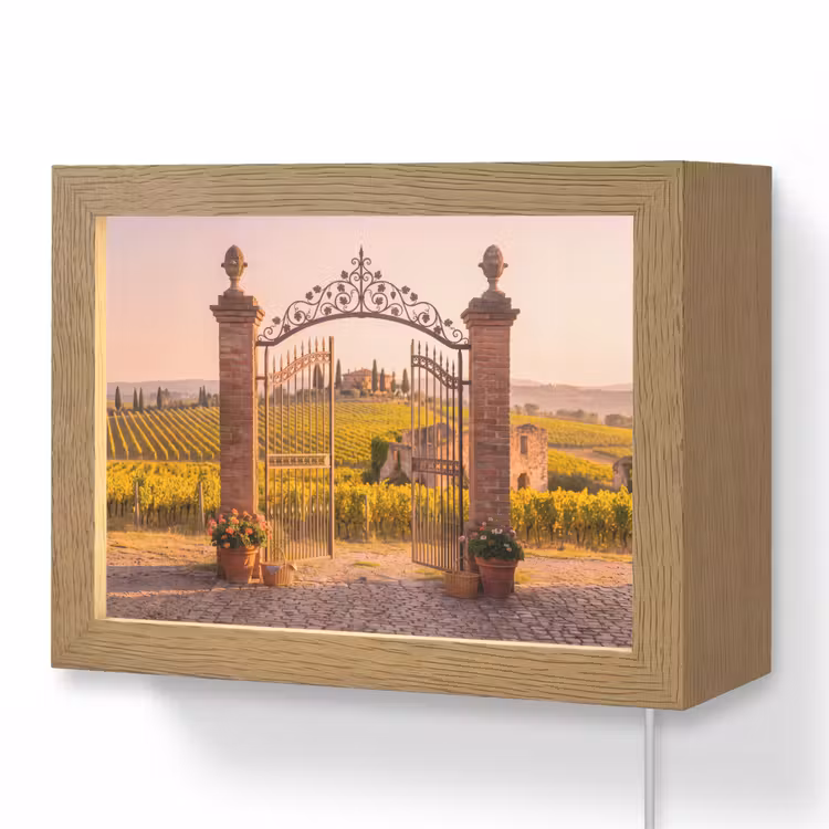 Lightbox - Wandlamp - Poort - Landschap - Platteland - Zonlicht - Warm — 1