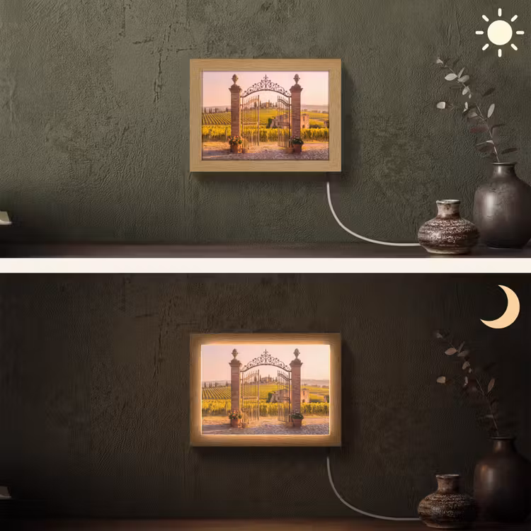 Lightbox - Wandlamp - Poort - Landschap - Platteland - Zonlicht - Warm — 3