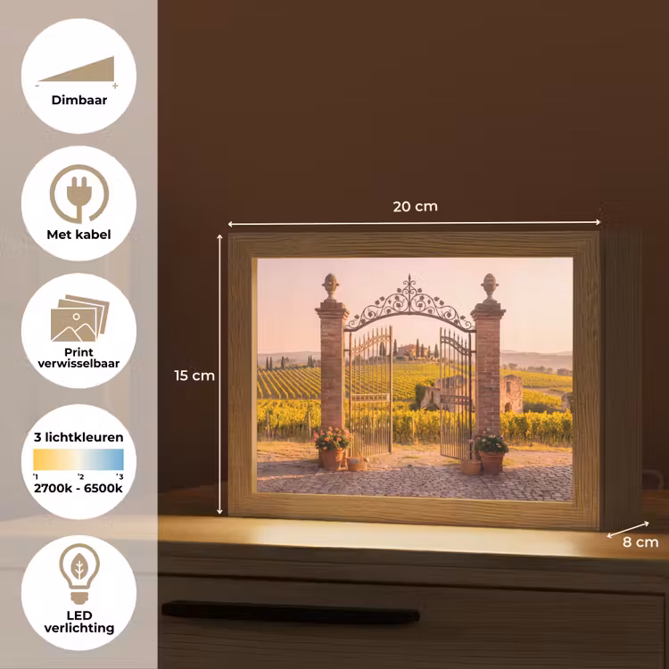 Lightbox - Wandlamp - Poort - Landschap - Platteland - Zonlicht - Warm — 9