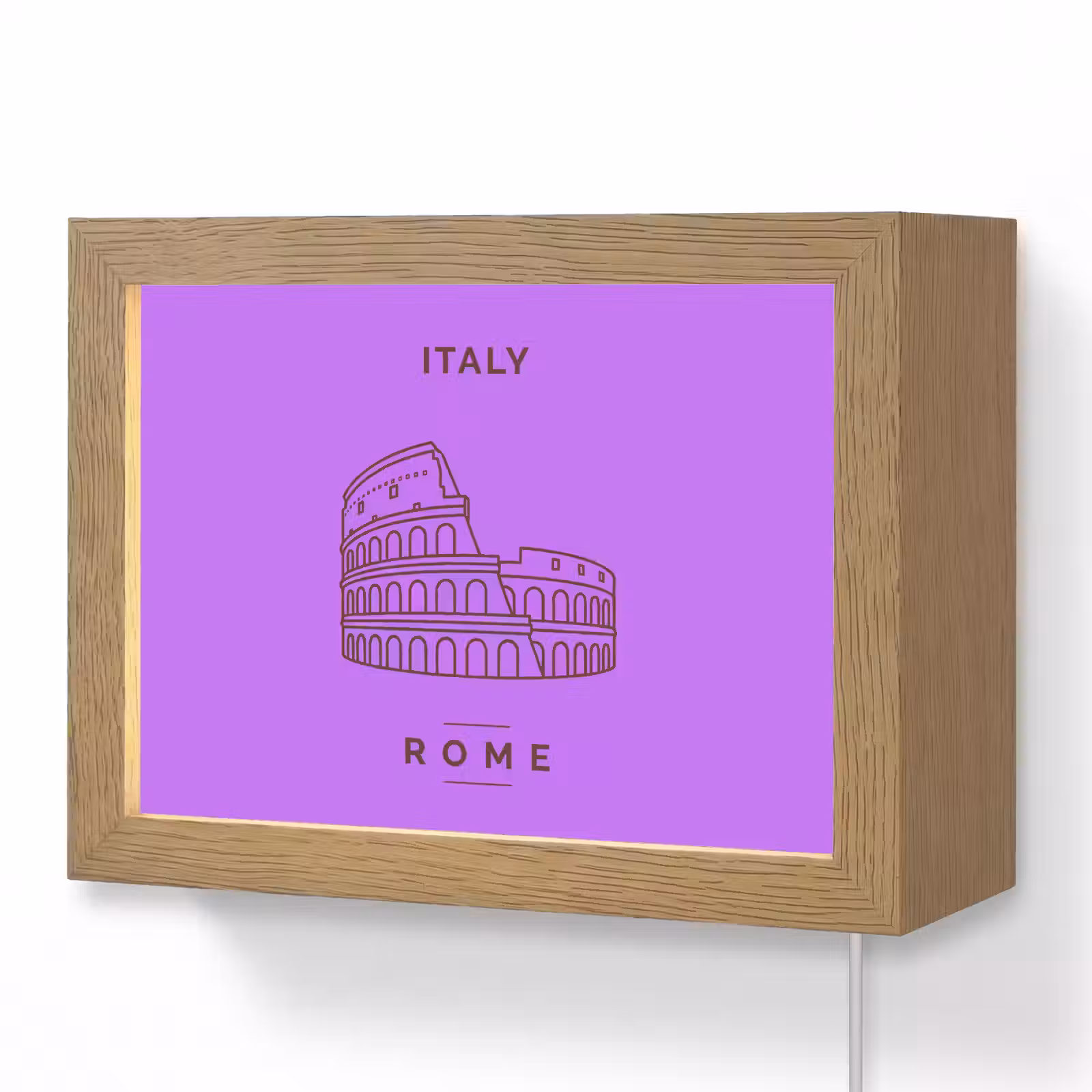 Lightbox - Wandlamp - Architectuur - Colosseum - Rome - Minimalistisch - Paars — 1