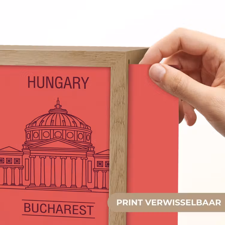 Lightbox - Wandlamp - Architectuur - Boekarest - Stedelijk - Lijntekening - Rood — 6