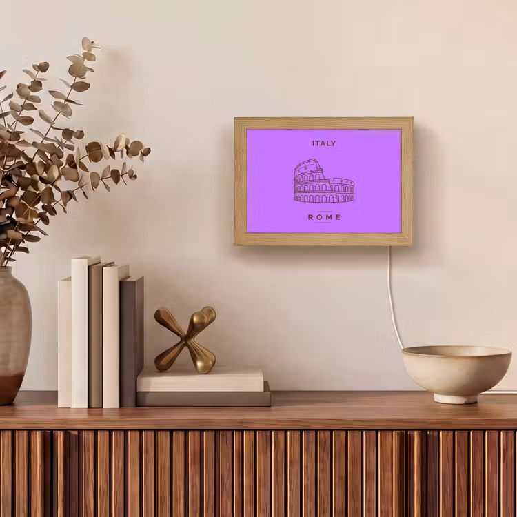 Lightbox - Wandlamp - Architectuur - Colosseum - Rome - Minimalistisch - Paars — 4