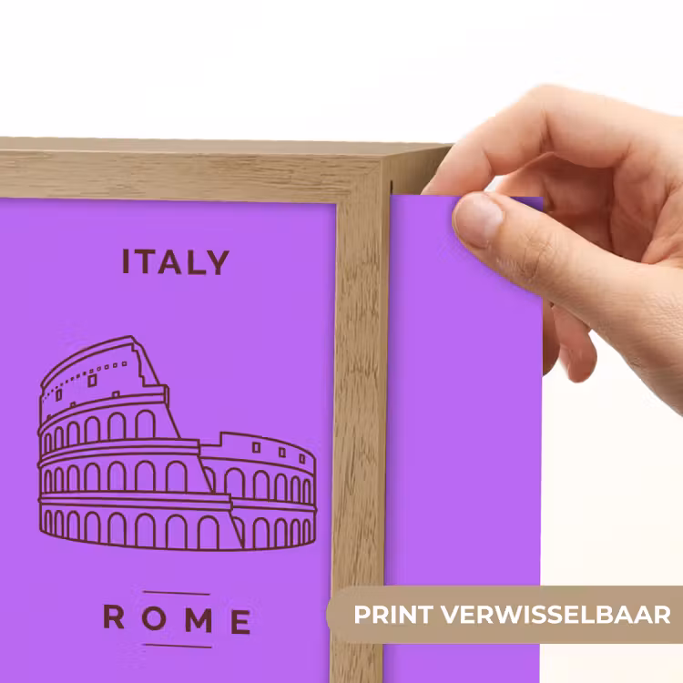 Lightbox - Wandlamp - Architectuur - Colosseum - Rome - Minimalistisch - Paars — 6
