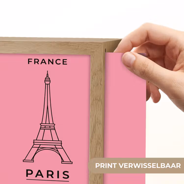 Lightbox - Wandlamp - Eiffeltoren - Parijs - Architectuur - Minimalistisch - Roze — 6
