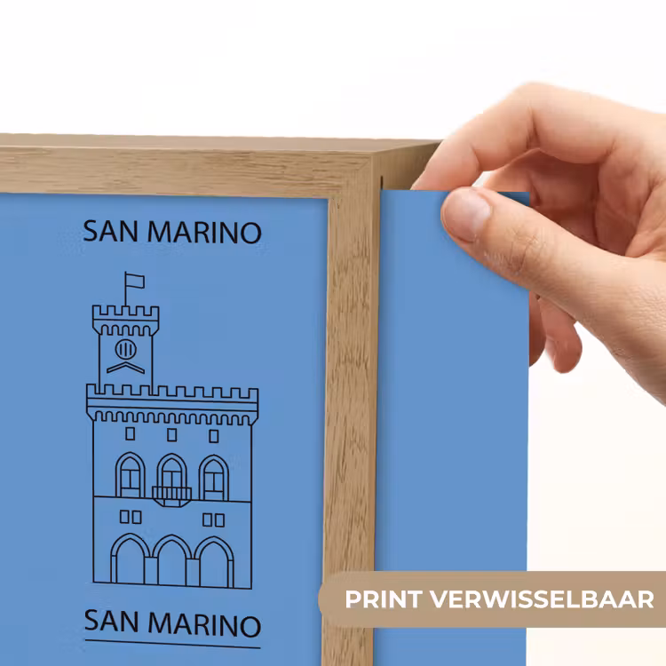 Lightbox - Wandlamp - Gebouw - San Marino - Architectuur - Lijntekening - Blauw — 6