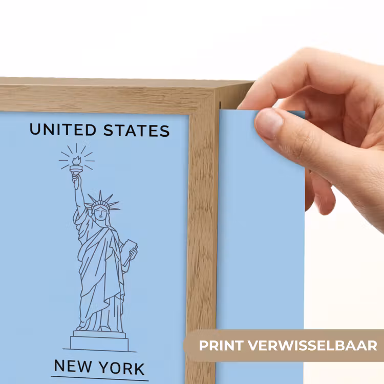 Lightbox - Wandlamp - Monument - Vrijheidsbeeld - New York - Minimalistisch - Blauw — 6
