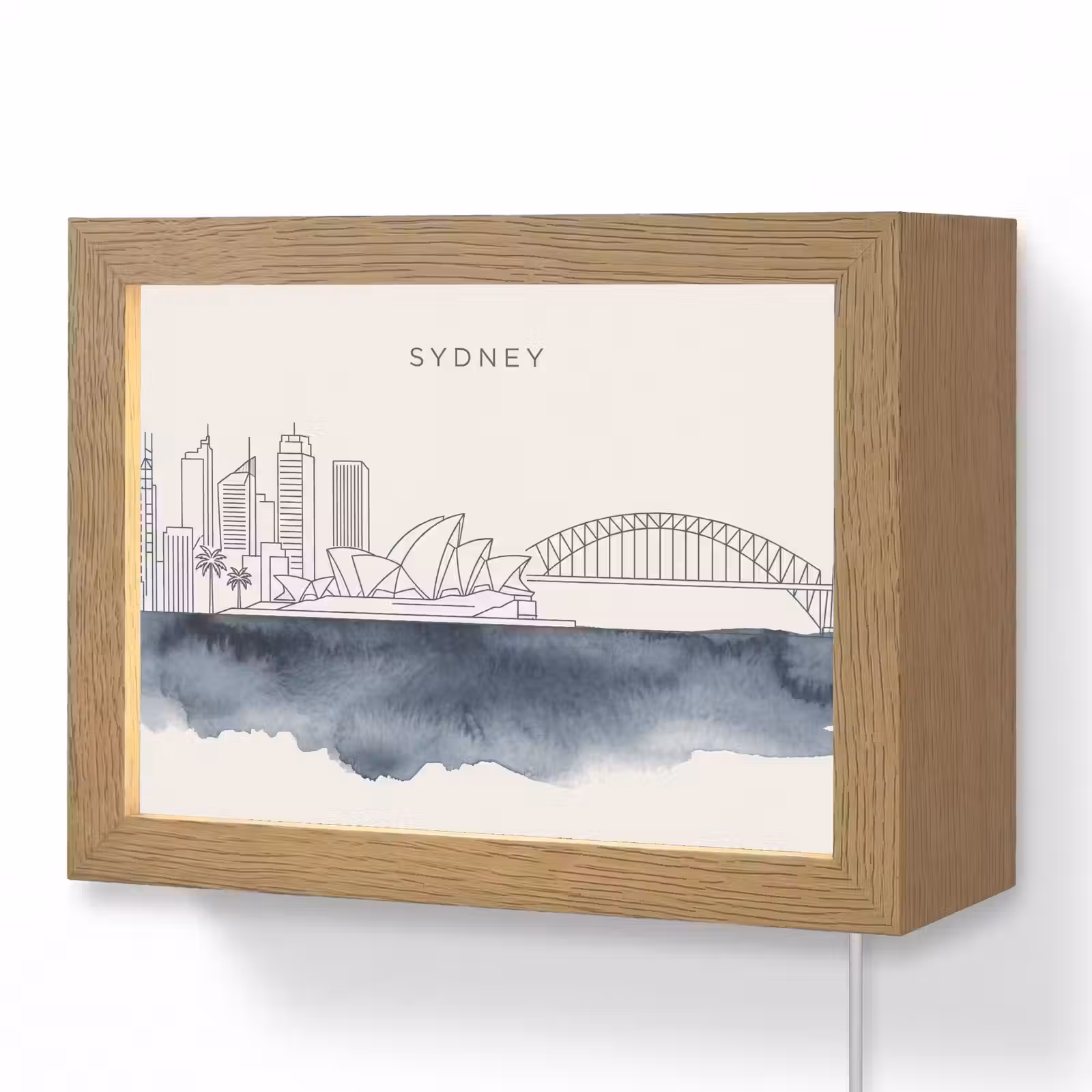 Lightbox - Wandlamp - Stad - Skyline - Architectuur - Minimalistisch - Blauw — 1