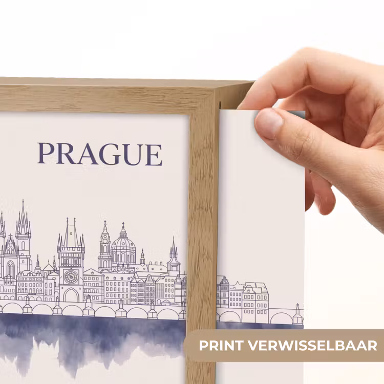 Lightbox - Wandlamp - Praag - Skyline - Architectuur - Blauw — 6