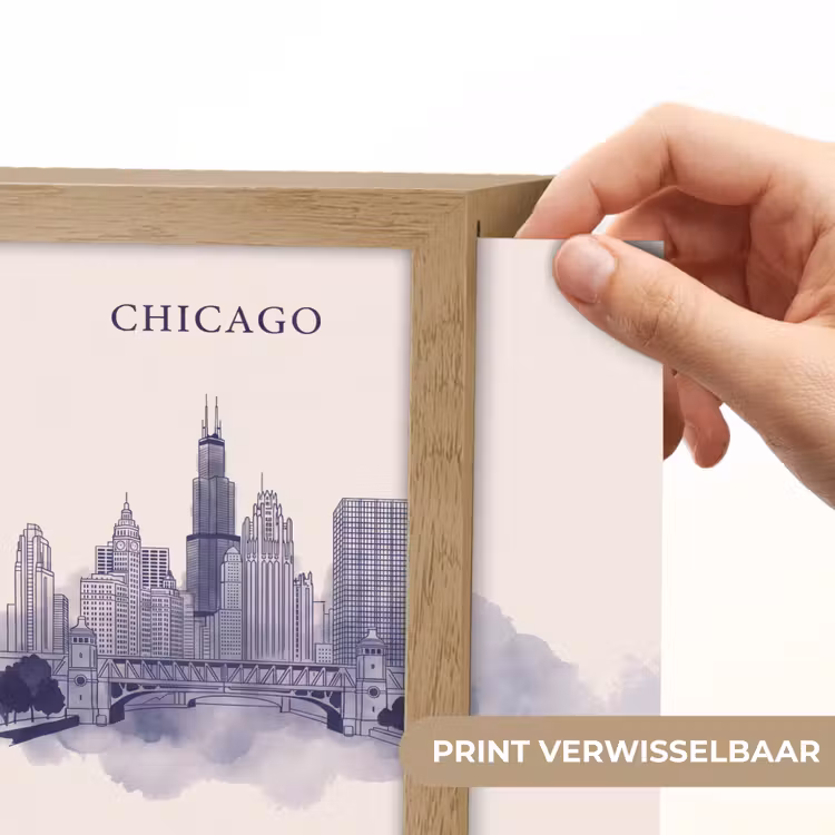 Lightbox - Wandlamp - Stad - Skyline - Architectuur - Lijntekening - Blauw — 6