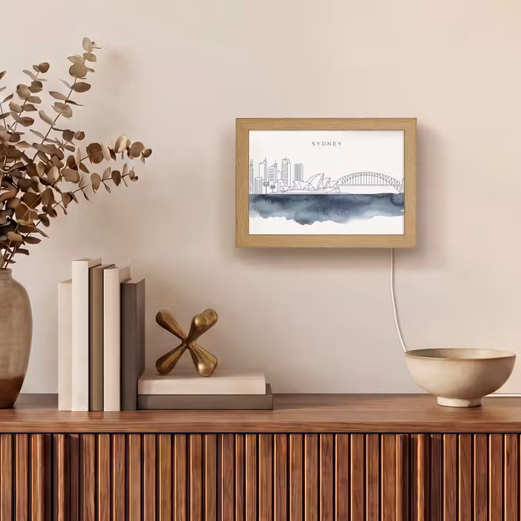 Lightbox - Wandlamp - Stad - Skyline - Architectuur - Minimalistisch - Blauw — 4