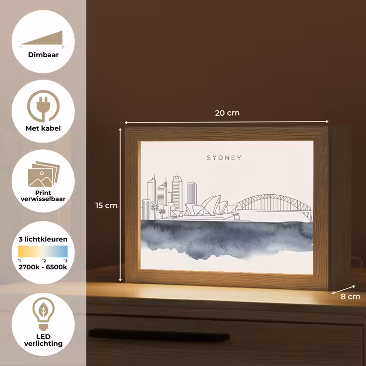 Lightbox - Wandlamp - Stad - Skyline - Architectuur - Minimalistisch - Blauw — 9