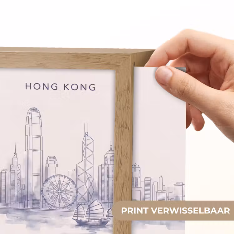 Lightbox - Wandlamp - Stad - Skyline - Water - Lijntekening - Blauw — 6