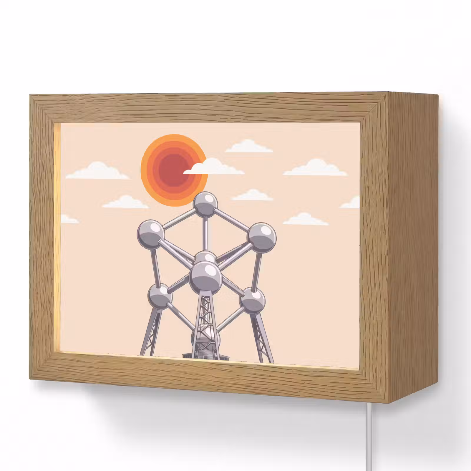 Lightbox - Wandlamp - Architectuur - Geometrie - Stad - Modern - Grijs — 1