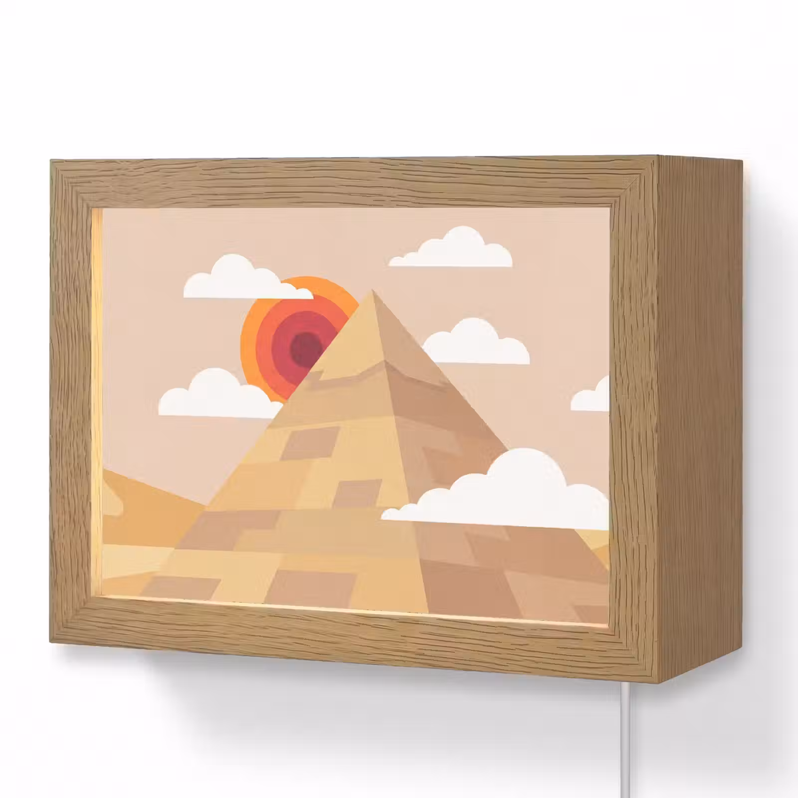 Lightbox - Wandlamp - Piramide - Zon - Woestijn - Modern - Oranje — 1