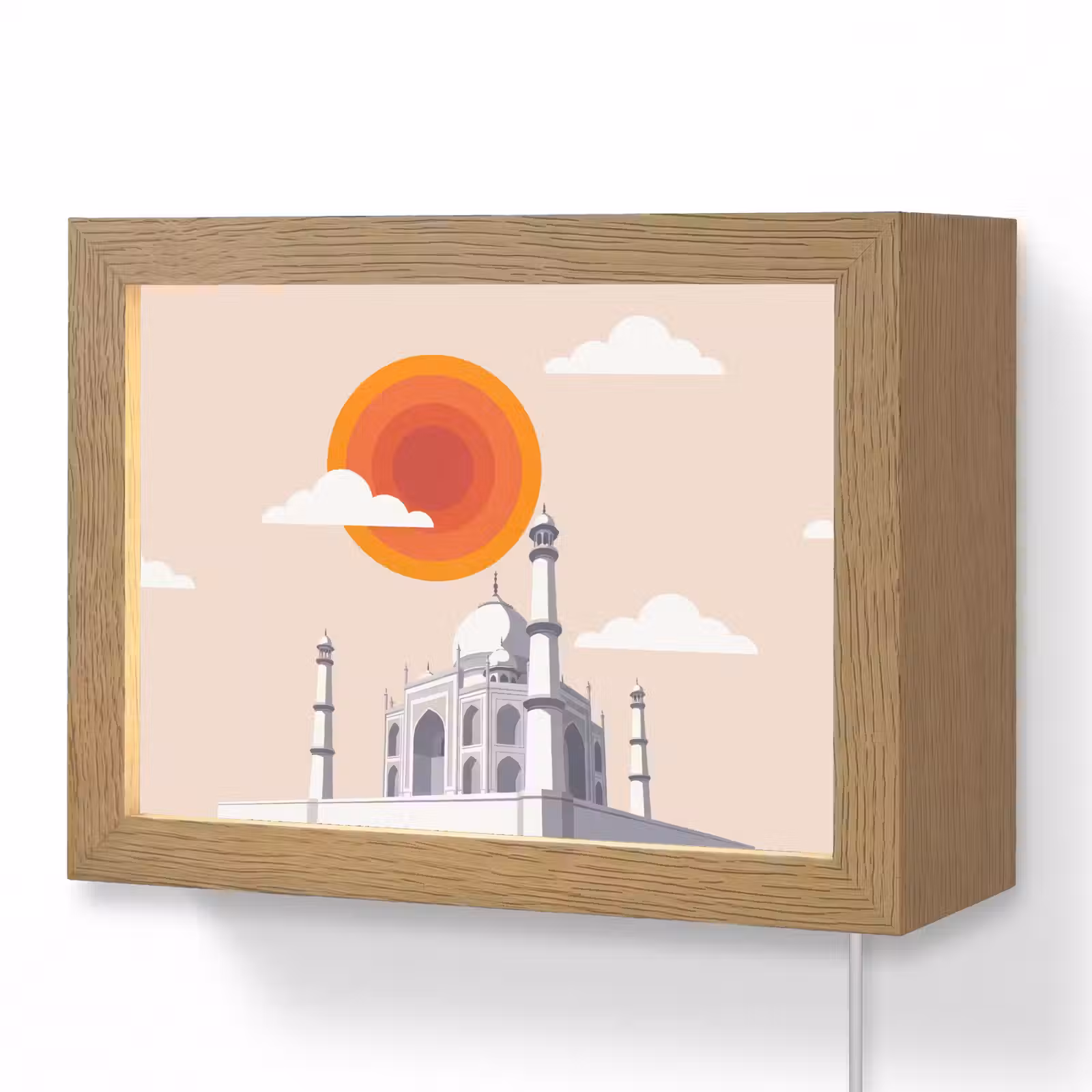 Lightbox - Wandlamp - Taj Mahal - Zon - Koepel - Architectuur - India - Grafisch — 1