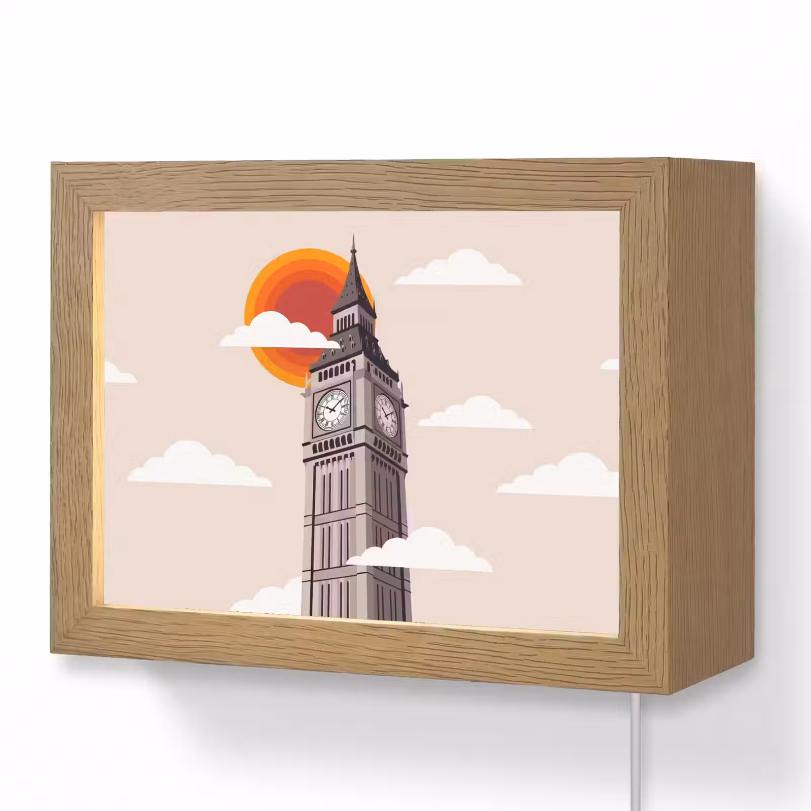 Lightbox - Wandlamp - Toren - Klok - Londen - Architectuur - Retro — 1