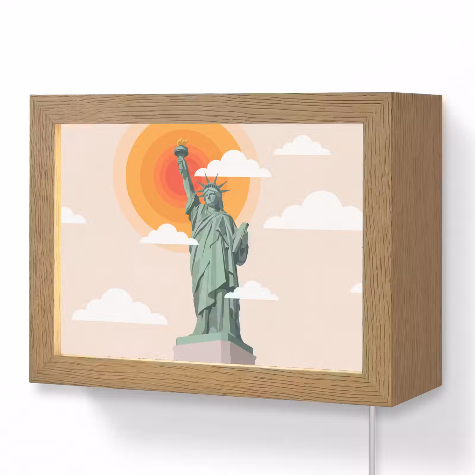 Lightbox - Wandlamp - Vrijheidsbeeld - New York - Zon - Modern — 1