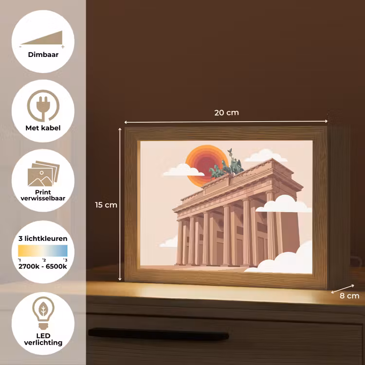 Lightbox - Wandlamp - Architectuur - Brandenburg - Berlijn - Zonsondergang - Historisch — 9