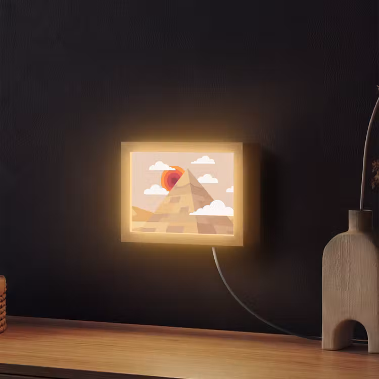 Lightbox - Wandlamp - Piramide - Zon - Woestijn - Modern - Oranje — 2