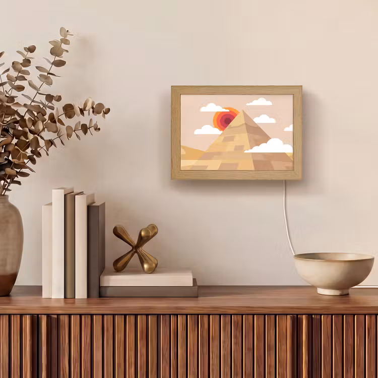 Lightbox - Wandlamp - Piramide - Zon - Woestijn - Modern - Oranje — 4