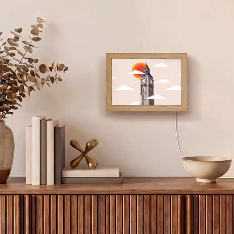 Lightbox - Wandlamp - Toren - Klok - Londen - Architectuur - Retro — 4
