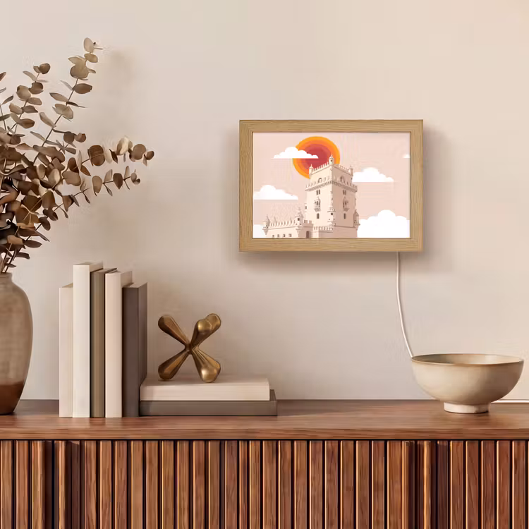 Lightbox - Wandlamp - Toren - Rivier - Architectuur - Modern - Oranje — 4